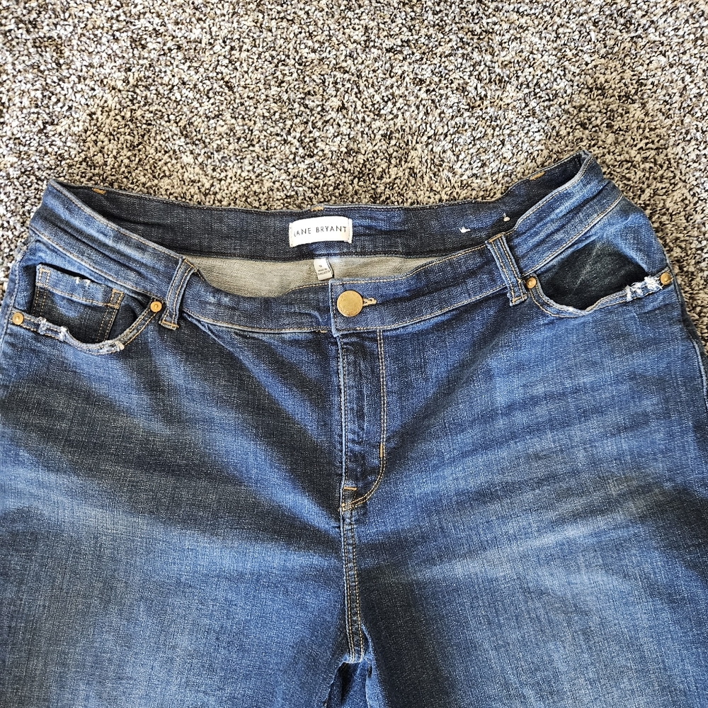 Lane Bryant Straight/Skinny Jeans Womens Size 16 Medium Wash Stretch Denim - Picture 7 of 8